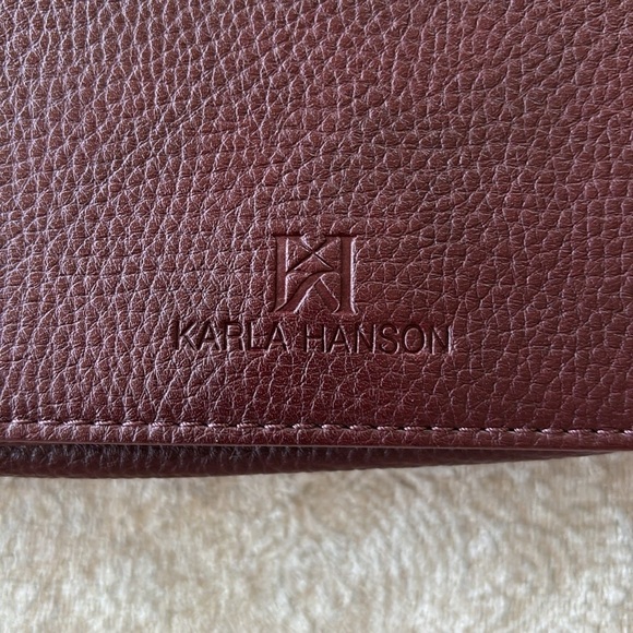 Brand New Karla Hanson Madison Organizer Crossbody Bag RFID Blocking Plum Purse - Picture 3 of 15